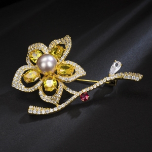 R.A zircon flower brooch  850456