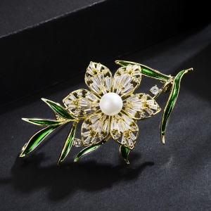 R.A zircon flower brooch 850413