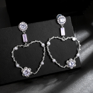 Allencoco heart star earring  208880