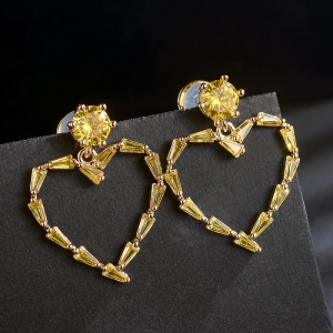 Allencoco zircon heart earring 208865