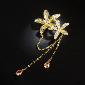 R.A zircon flower brooch  850409