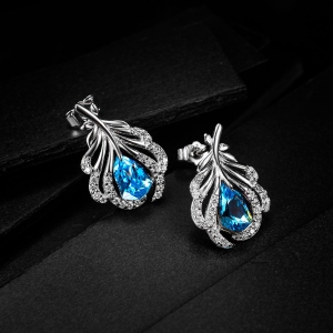 Allencoco zircon leaf earrings  208854