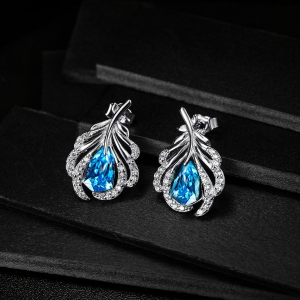 Allencoco zircon leaf earrings  208854