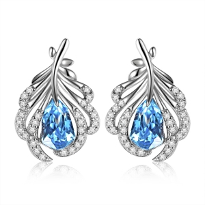 Allencoco zircon leaf earrings  208854