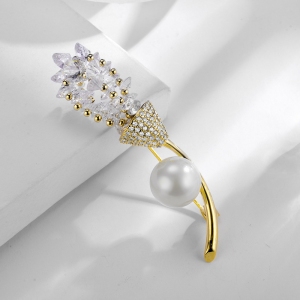 R.A zircon flower brooch  850489