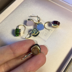 Allencoco Crystal candies earring  (Gold Plated) 002