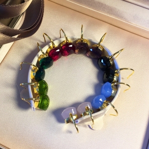 Allencoco Crystal candies earring  (Gold Plated) 002