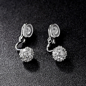 AllenCOCO Exquisite fashion diamond ball earrings 120837