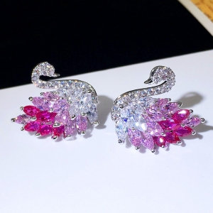 AllenCOCO Crystal Swan Earrings 20850902