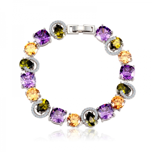 Allencoco colorful stone bracelet  130516